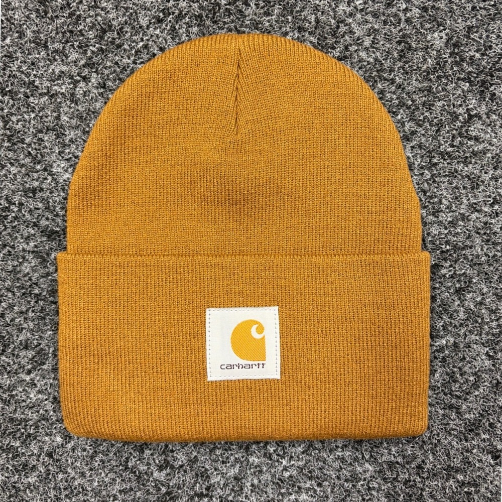 Carhartt Beanie Unisex OS Brown A18 Watch Hat Knit Logo Patch Workwear Skater
